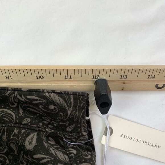 AG For Anthropologie Stevie High Rise Ankle Velvet Pants Paisley Black Size 24 - Picture 12 of 15